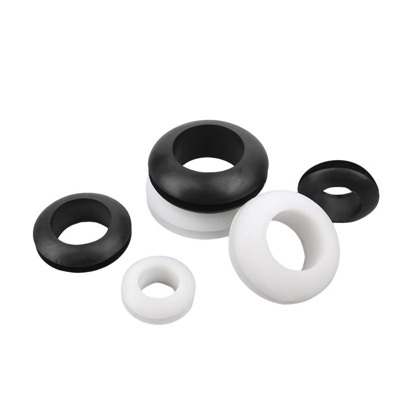 Grommet 3~80mm Black/White PVC Rubber Double Sided Protective Coil Seal Gasket Out Hole Wire O-ring for Protects Wire Cable Hole