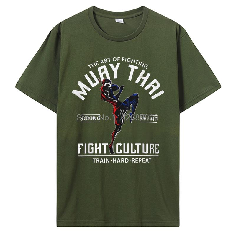Summer Men Fashion Brand Cotton T Shirt Cool Muay Thai T-shirt Men Wai Kru Thailand Men Casual Tee TShirt Harajuku Tops
