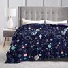 Galaxy Space Planet Flannel Fleece Throw Blanket for Couch Soft Fluffy Sofa Bed Blanket Warm and Lightweight Throws 80x60 Inch