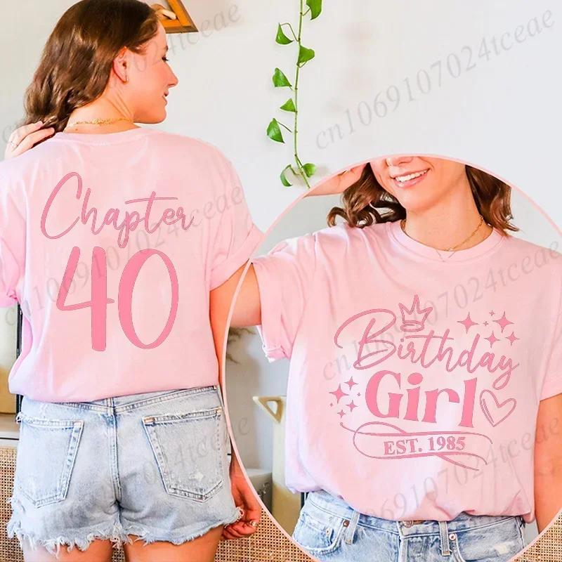 Tshirts for Women Classic 40th Milestone Best Friend Classic T-shirts for Women Vintage 40th Birthday Year Tops Streetwear Women