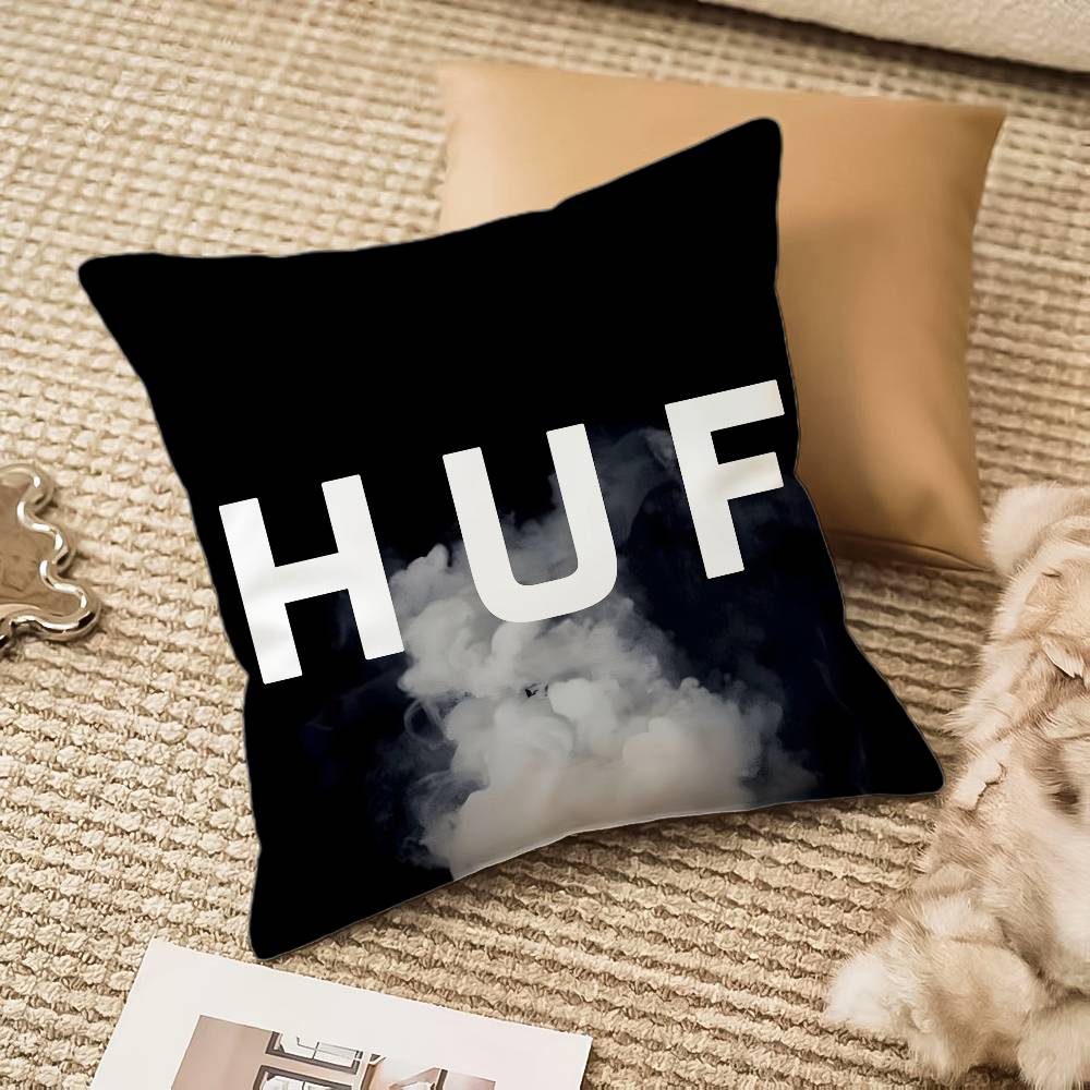 Skateboard Aesthetic Design H-HUF-MT Pillow Case Comfort Sofa Bed Silky Elegant Invisible Zipper Decorative Cushion Cover