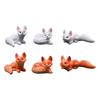 3Pcs Garden Fox Miniature Figurines Garden Decor for Outdoor Garden Yard