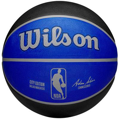 Wilson Ballon de basket-ball unisexe bleu NBA Team City Edition Dallas Mavericks Out Ball