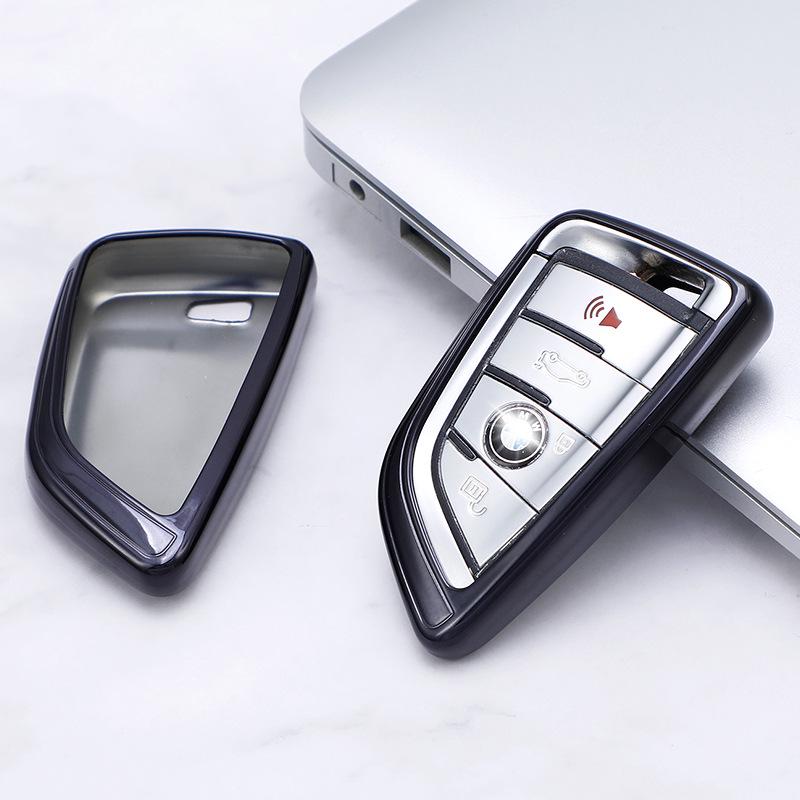 TPU Electroplated Soft Rubber Key Case for BMW Blade 7 Series, X1, X5, X6.