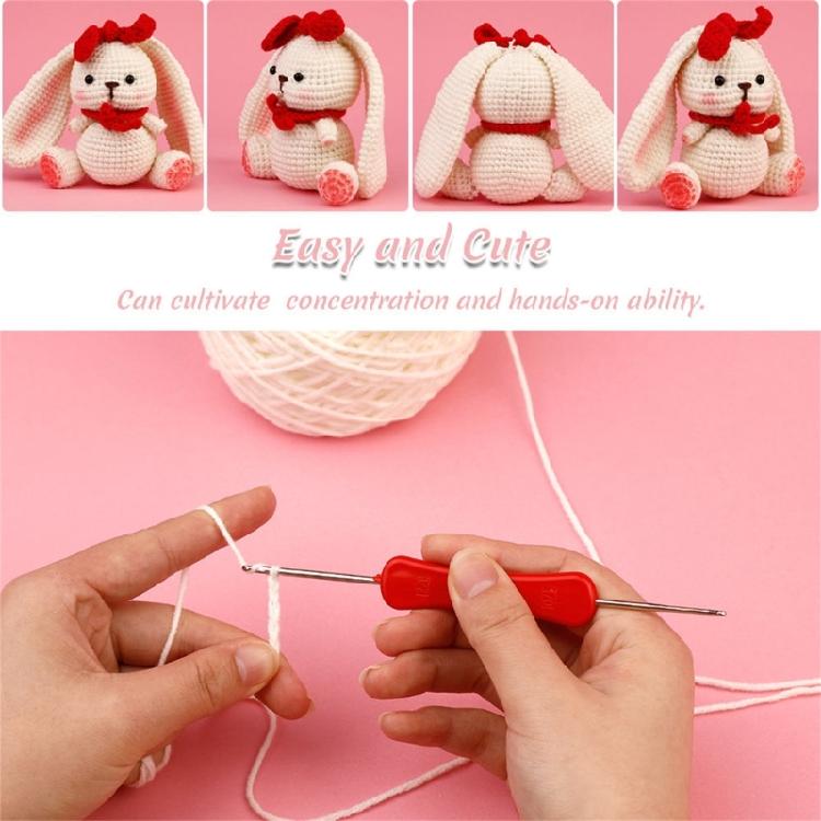 Crochet Rabbit Kits, Knitting Kits with Yarn, Crochet Hooks, Instructions