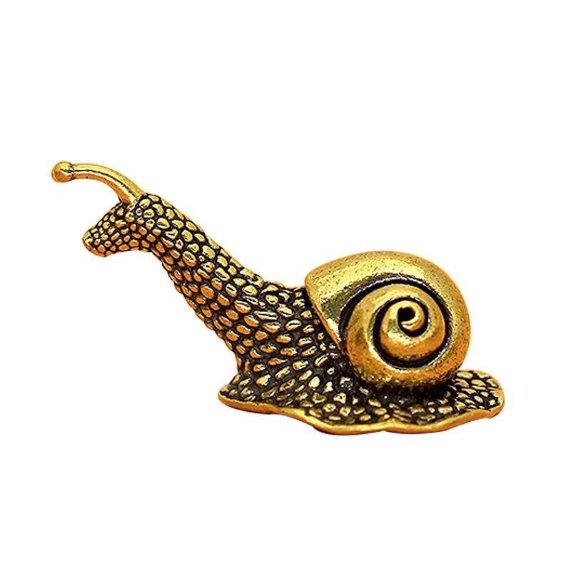 

3Pcs Brass Simulation Animal Figurines Copper Snail Desktop Ornaments Tea Pet Miniatures Home Decoration 3Pcs