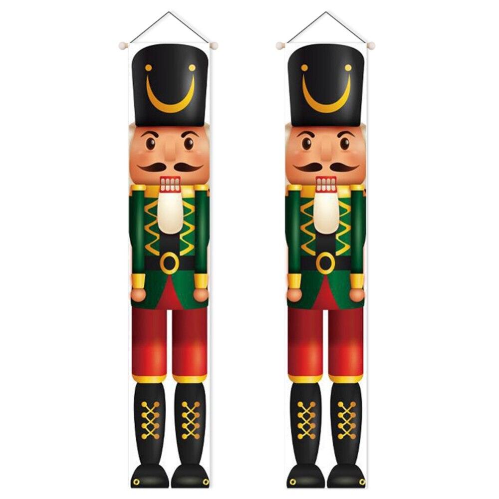 Christmas Nutcracker Banner Christmas Porch Sign Decorations Outdoor Indoor Nutcracker Soldier Christmas Porch Signs Decor