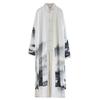 Men's Chinese Style Cotton Linen Long Spring Shirt - National Performance Stage Robe