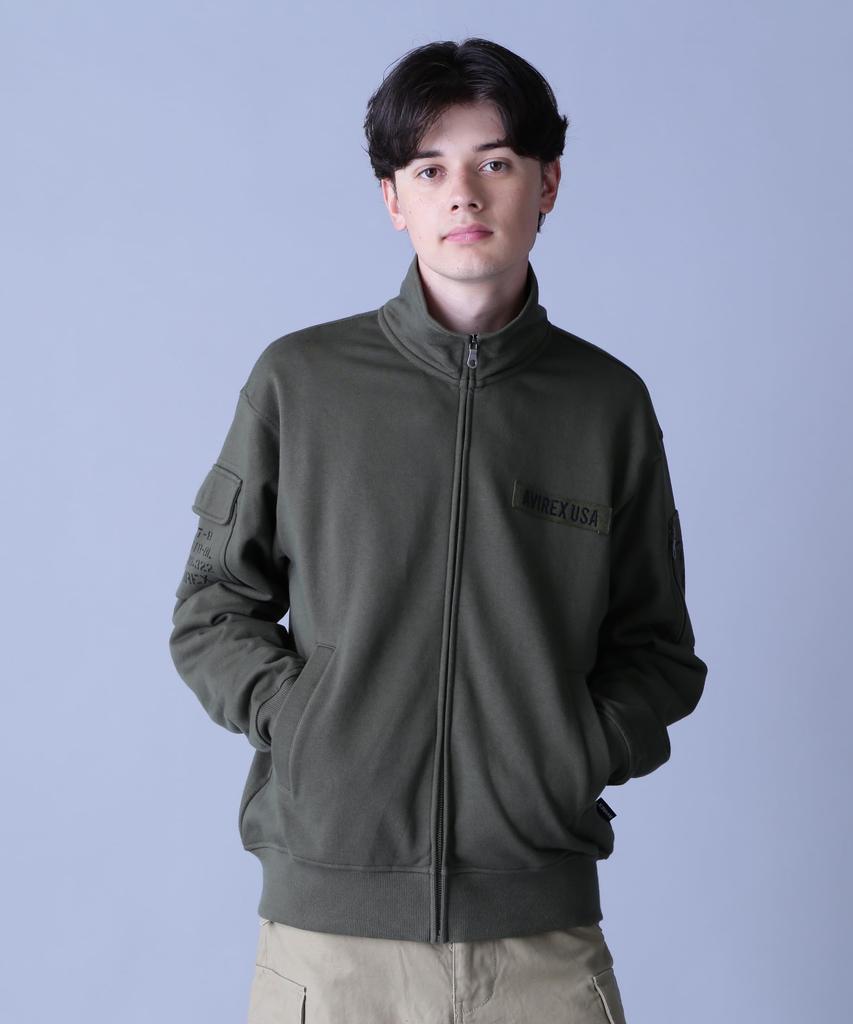 AVIREX FATIGUE STAND COLLAR ZIPUP SWEAT M 310 Olive Men's 783-4930001