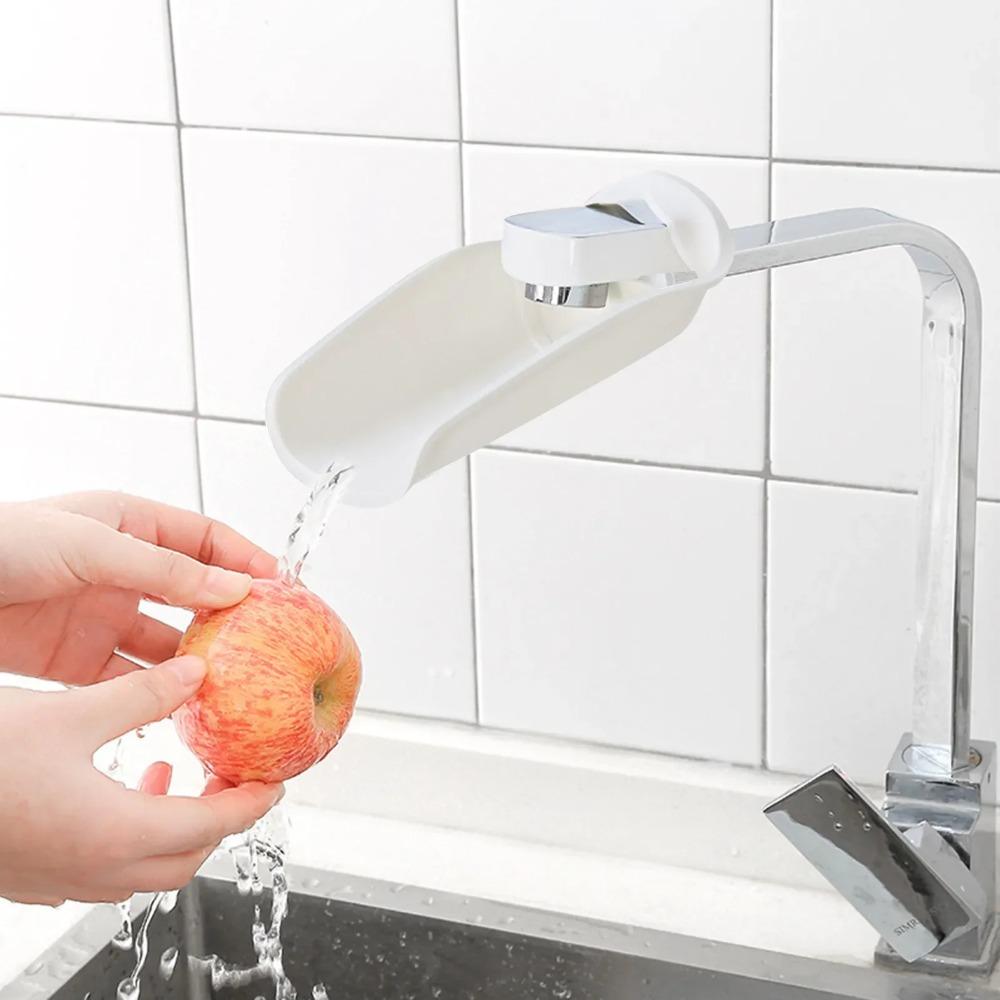 White Faucet Extender Adjustable Child Hand Washing Assistant Sink Extender  Bathroom