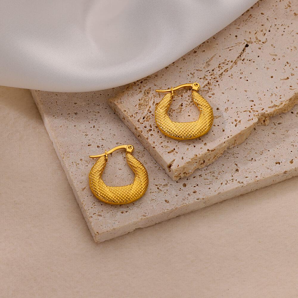 Stainless Steel Hoop Earrings for Women Men Gold Color Stainless Steel Earrings 2025 Trend  Piercing Earring Jewelry