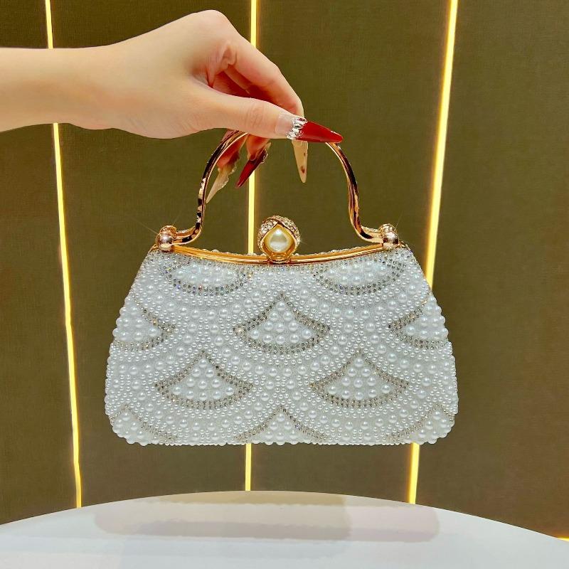 Borsa di Lusso Intarsiata di Diamanti per Serate Formali - Borsa a Tracolla alla Moda e Sofisticata