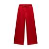 Spring New Arrival Women's Clothing High Waist Flannel Straight-Leg Pants 4174843 Zipper Ornament Loose Sweater 4174842