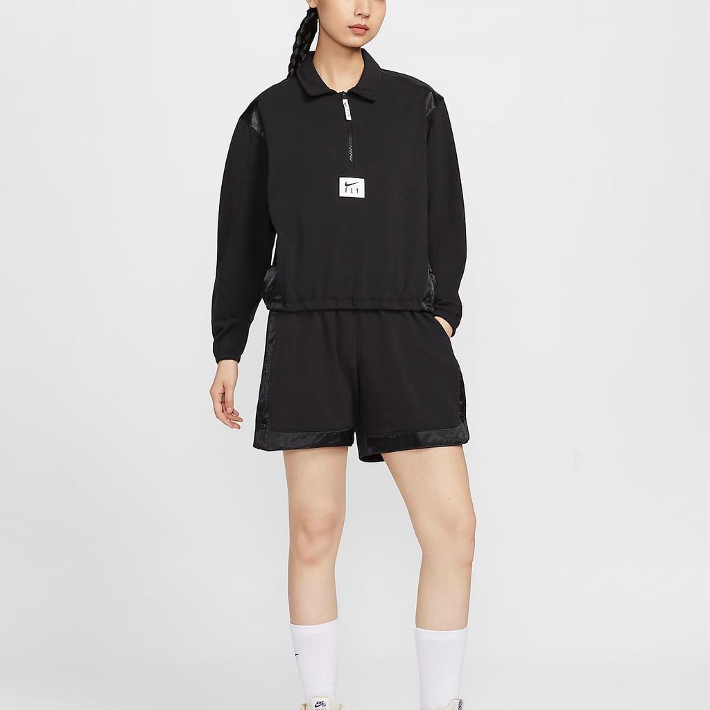 Nike Swoosh Fly Dri-FIT Lace-Up Casual Comfortable Five-Point Basketball Shorts Women Shorts Black White FQ6029-010