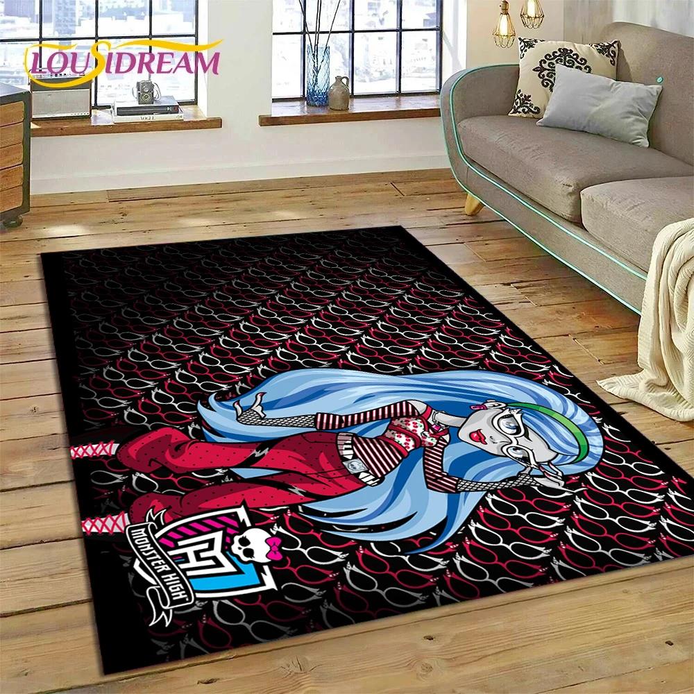 Cartoon Monster High Draculaura Vampire Rug Carpet for Living Room Bedroom Home Decor,Non-slip Decoration for Sofa Doormat Gift