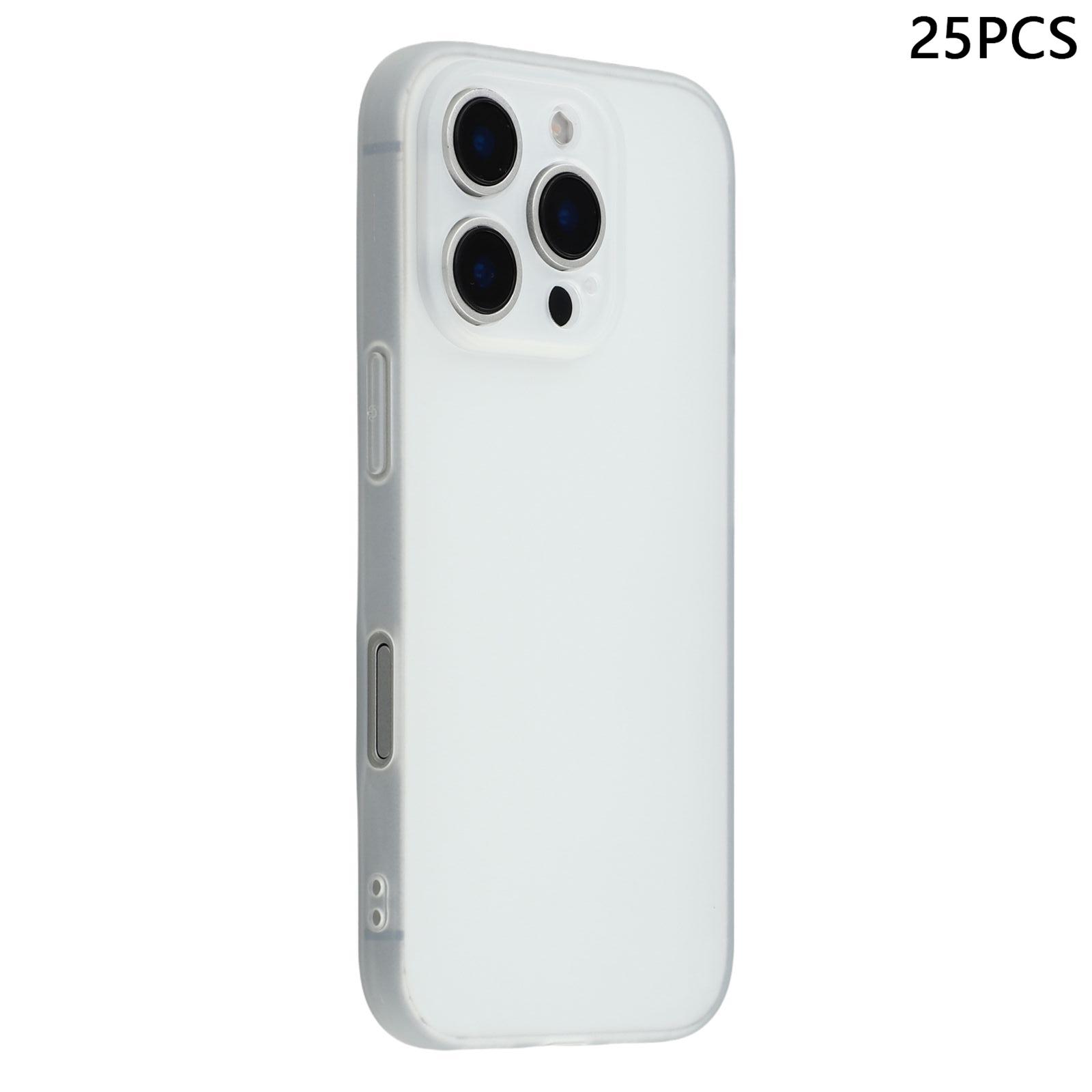 

Bulk Purchasing 25Pcs For iPhone 16 Pro Max Case 1.2mm TPU Matte Phone Cover Transparent White