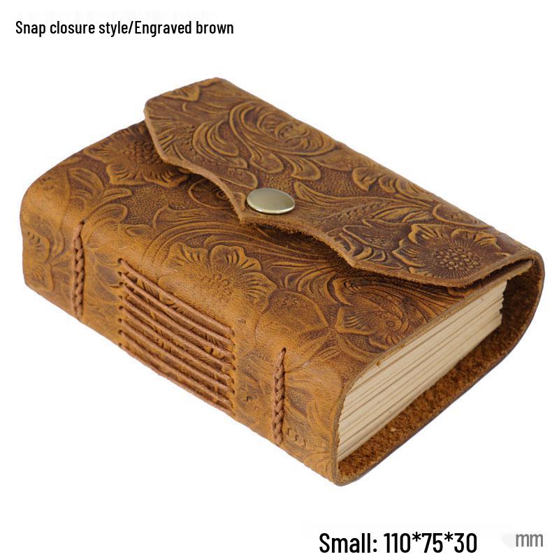 Compact Retro Pocket Notepad with Thick Blank Kraft Paper