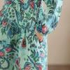 New Spring Summer Women Plus Size Vintage Floral Print Long Dress Loose Oversize Maxi Long Sleeve