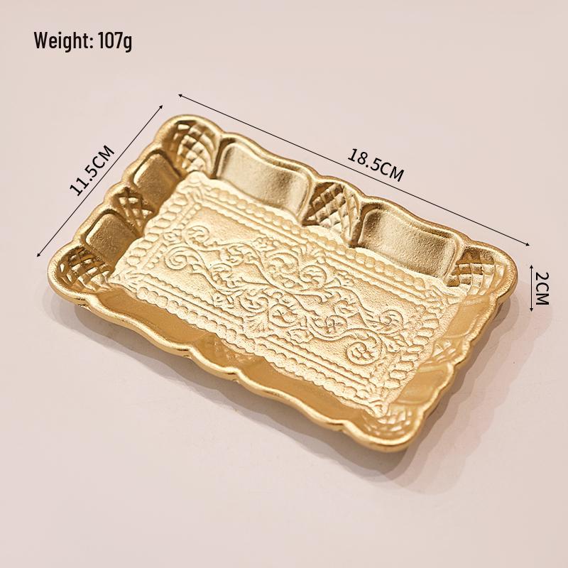 INS Nordic Snack & Candy Tray: Elegant Golden Decorative Plate for Living Room or Dining Table Storage and Ornamentation.