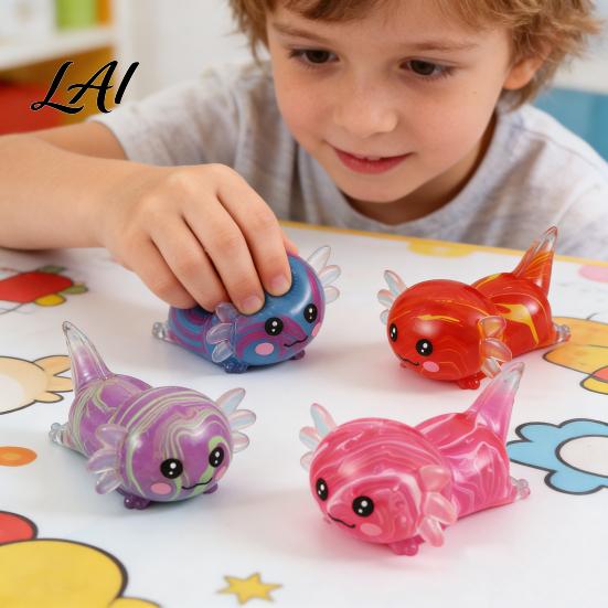 Cute Newt Toy Shape Squeeze TPR Soft Slow Rebound Food Grade Odorless Stress Relief Decompression for Kids