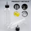 3pcs 230ml Clear Plastic Dispensing Bottles with Measurement Marks and Screw Caps - Refillable Round Dispenser Bottles
