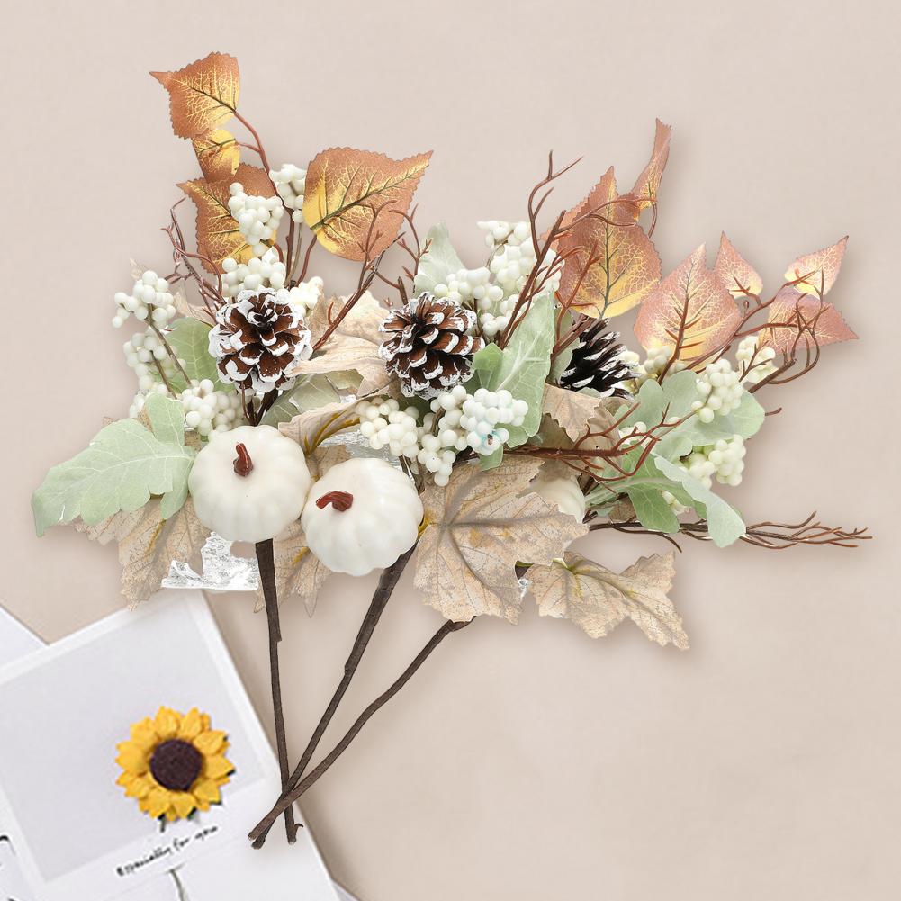 Faux Maple Leaves Autumn Themed Decoration Vibrant Artificial Maple Leaves Branches for Fall Decor Realistic Looking for Flower