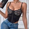 Hot-selling Clothes, Sexy Lace Hollow Suspender, Women's Summer Steel Ring Fish Bone Can Be Worn Outside Set
