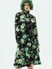 GREEDILOUS Floral Turtleneck Finger Hole Long Sleeve Top