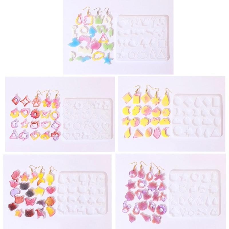 Silicone Earring Mold Kit for DIY Jewelry Crafting Unique Epoxy Dripping Glue Earring Mold Jewelry Mould for DIY Lovers
