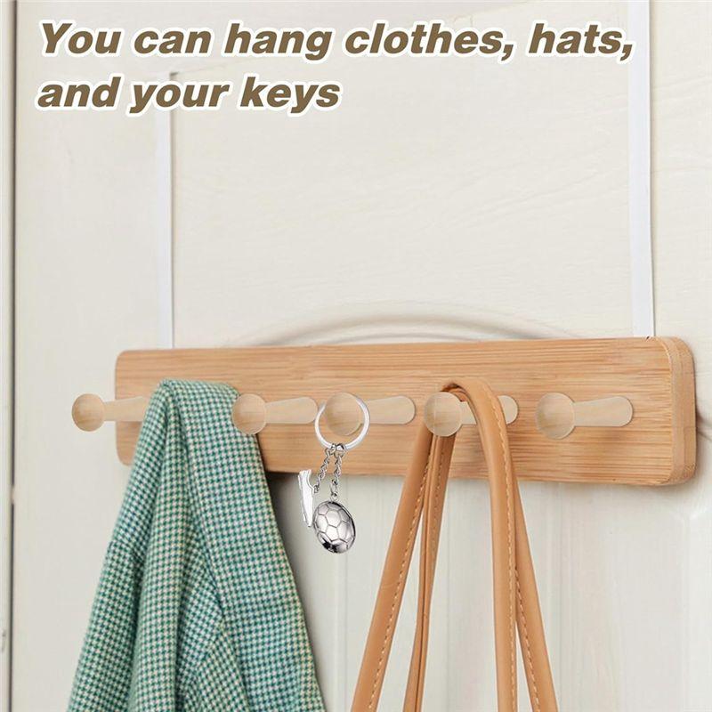 A84E-20Pcs Wooden Shaker Peg Wood Screw-On Shaker Pegs Unfinished Wood Shaker Racks For Hanging Clothes Hats Towel