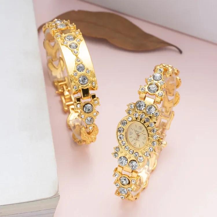 

Women Bracelet Watches 2026 Top Brand Luxury Rhinestone Ladies Quartz Wristwatches Fashion Elegant Diamond Golden Female Clock
