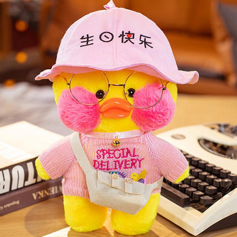 30cm Cute LaLafanfan Cafe Duck Plush Toy Kawaii LaLafanfan Duck Doll Soft Stuffed Animal Plush Pillow Birthday Gifts for Kids