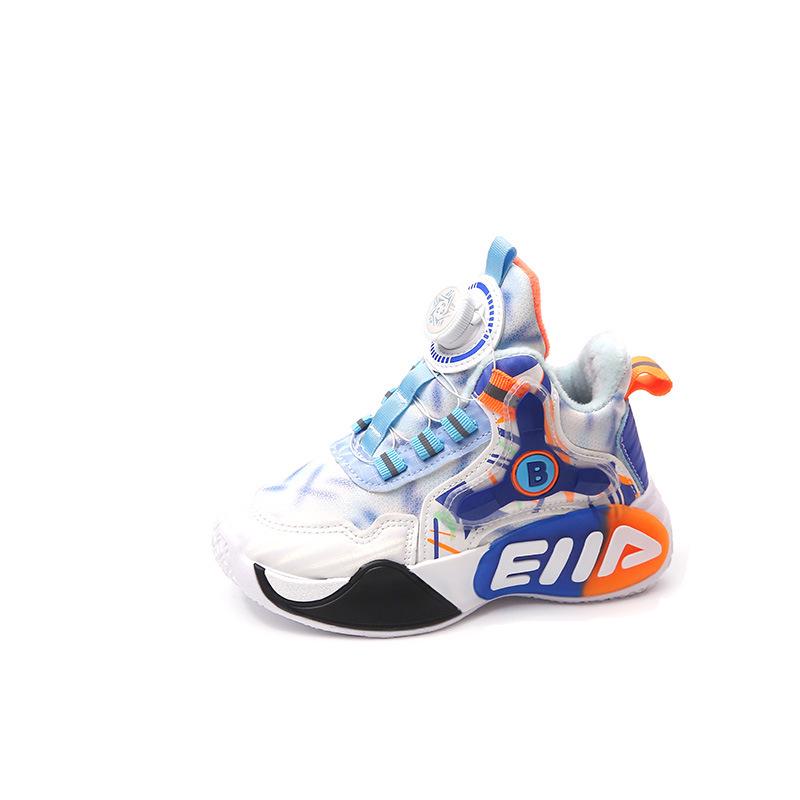 

2025 Fall Men s & Kids Waterproof Leather Basketball Shoes with Spin Button Size 28, Inner Length 17.5 cm