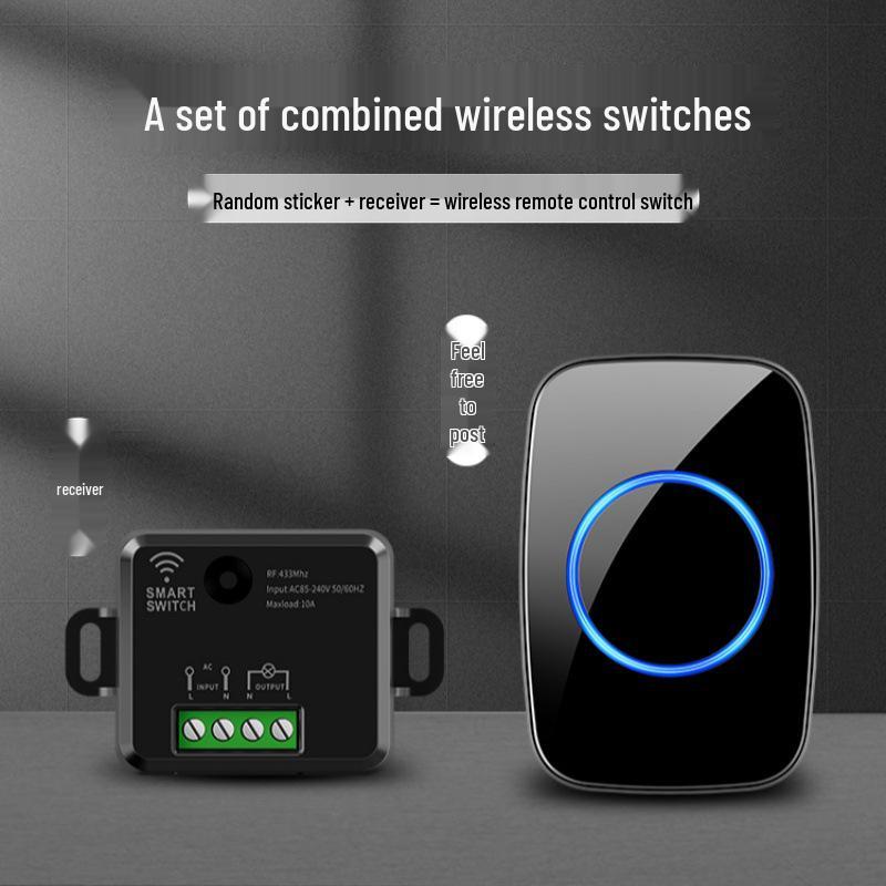 220V Wireless Remote Control Switch, No Wiring Needed, Master-Slave & Dual Control, Flexible Placement