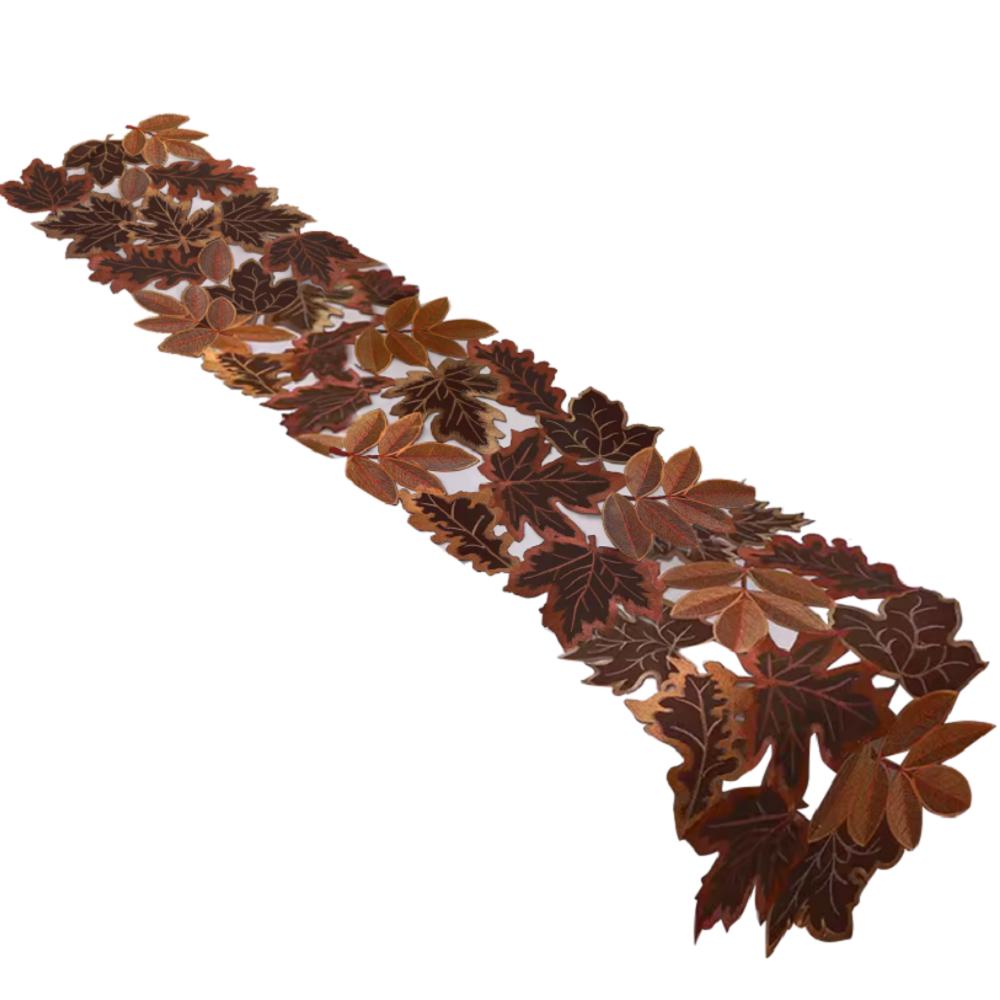 1/4 STÜCK Herbst Ahornblatt Bestickter Tischläufer Braun Ahornblätter Tischsets Rustikales Bauernhaus Erntedank Ernte Heimdekor