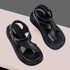 Mode AIYUQI Sandalen Damen Echtes Leder 2025 Sommer Neu Zehenstegsandalen Damen Römische Damenschuhe Muffin-Sandalen WHS MTO