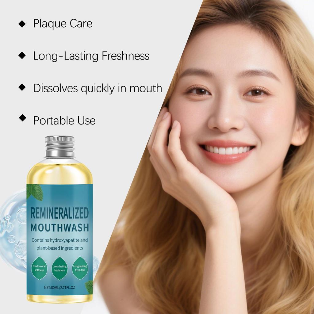 Peppermint Mouthwash - Daily Care for a Fresh and Clean Mouth, Cleans Teeth and Gums, Soothes the Skin Around the Teeth