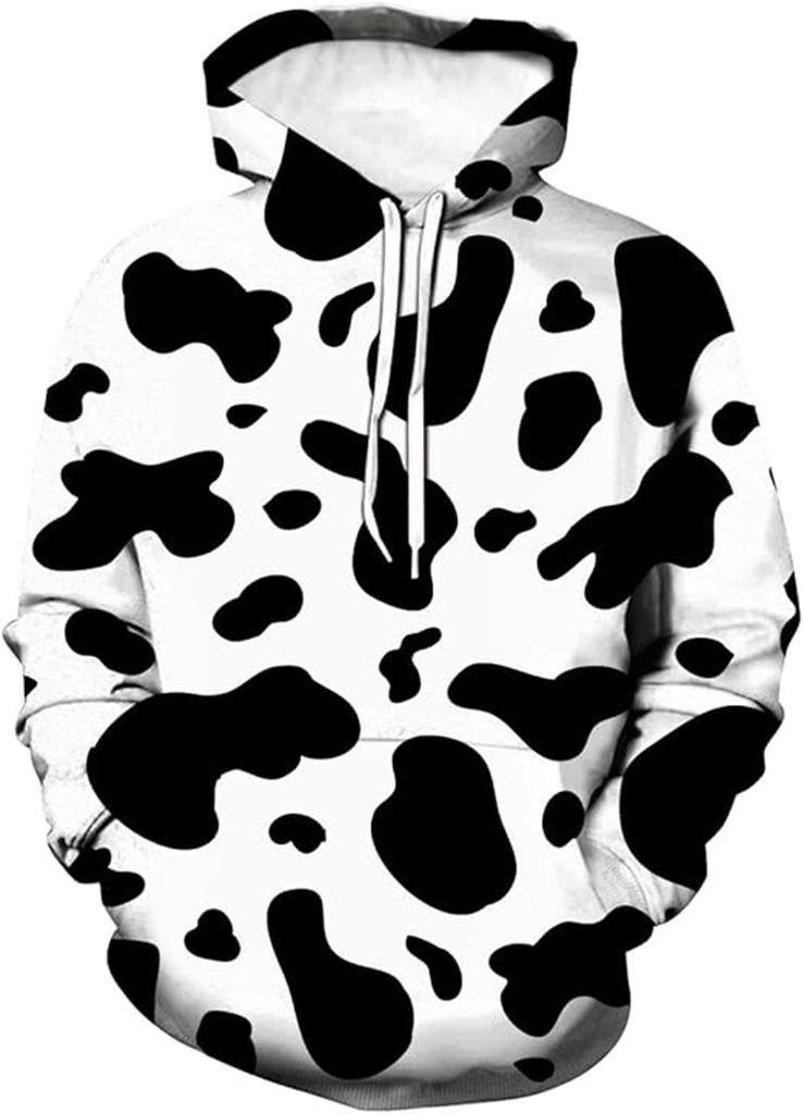 Cow spot Pattern Men Hoodie For Men Women Cartoon 3D Printed Hooded Pullover Autumn Casual Men Tops Cosplay Party Sweatshirt