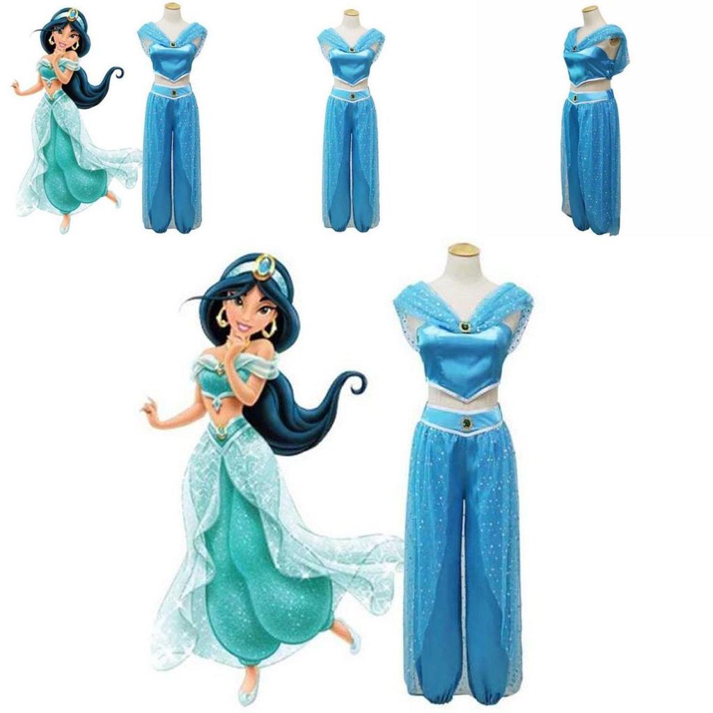 Enchanting Aladdin Jasmine Princess Genie Cosplay Costume For Magical Dress Up