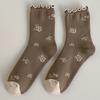5 Pairs of Women's Autumn and Winter Fleece and Thickened Warm and Cute Loop Socks
