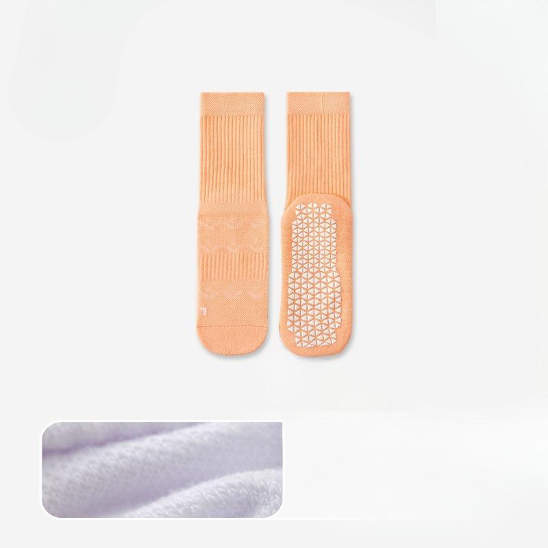 Female Autumn Yoga Towel Bottom Shock Sports Silicone Sweat Absorption Non Slip In The Tube Cotton Socks