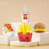 261PCS Fast Food Set Building Blocks Mini Bricks Hamburger Fries Chicken Nuggets Models Kids Kitchen Toys