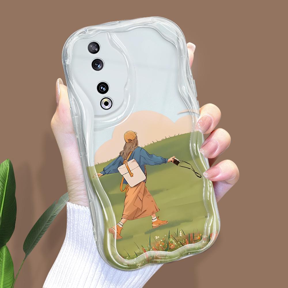 

Милый мультяшный узор, кремовая текстура, мягкий силиконовый чехол с волнистыми краями, чехол для телефона для Huawei Honor Infinix Tecno iPhone iPhone 12 Pro прозрачный