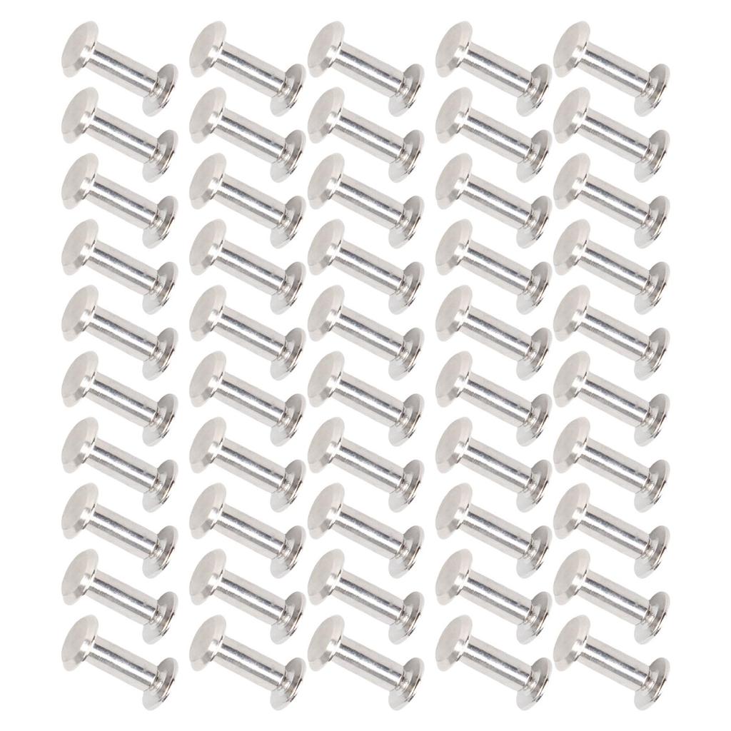50 Sets Rivet Fastener M4 5x13x9.5mm Stainless Steel Flat Round Head Rivets and Screws for Binding