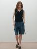 Double Hips Cargo Denim Bermuda Shorts
