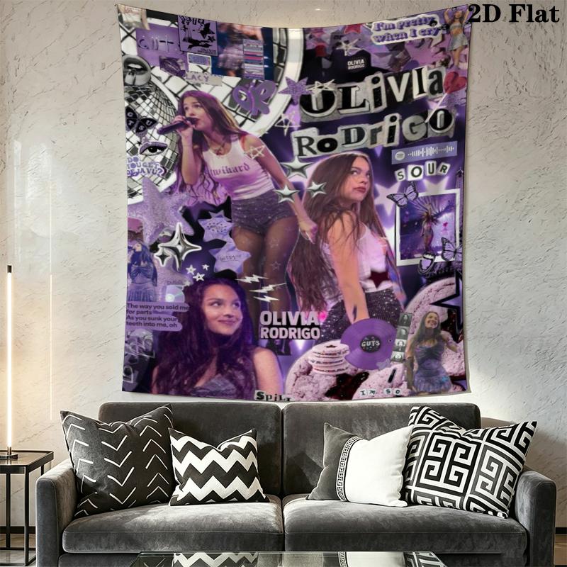 Olivia Isabel Rodrigo Wall Tapestry Aesthetic Wall Hanging Printed Fabric Blanket Decorative Tapestries for Bedroom Living Room Home Decor