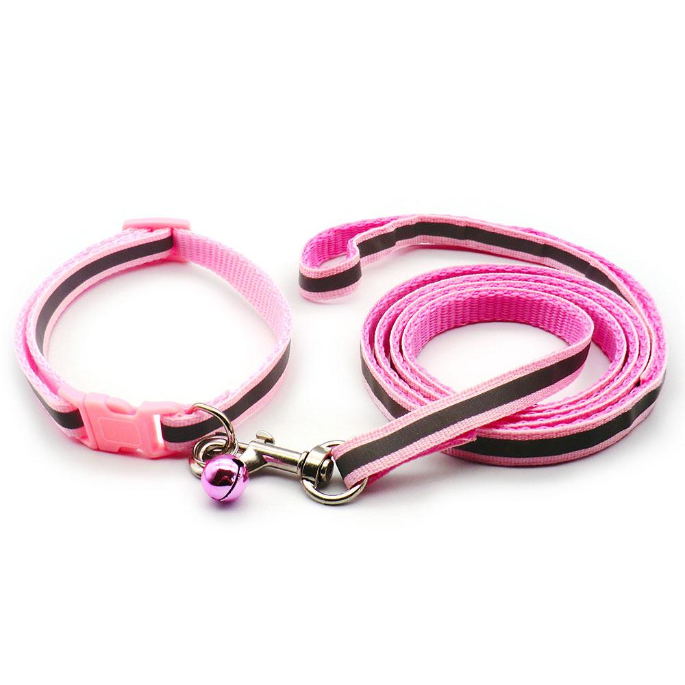 24set Adjustable Reflective Collars With Leash Cat Traction Rope Outdoor Dog Walking Anti-lost Pet Lead Supplies