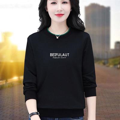 Women's Plus Size Long Sleeve Crew Neck Fleece Sweatshirt - Autumn 2024 Collection