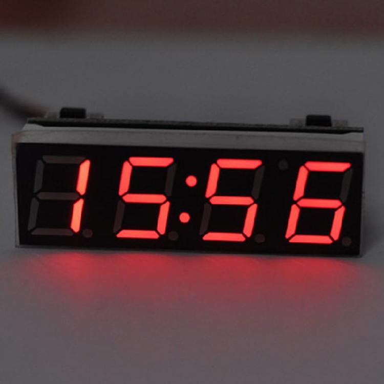 DIY Digital Tube LED Electronic Clock Time Car Thermometer Voltage Meter Monitor