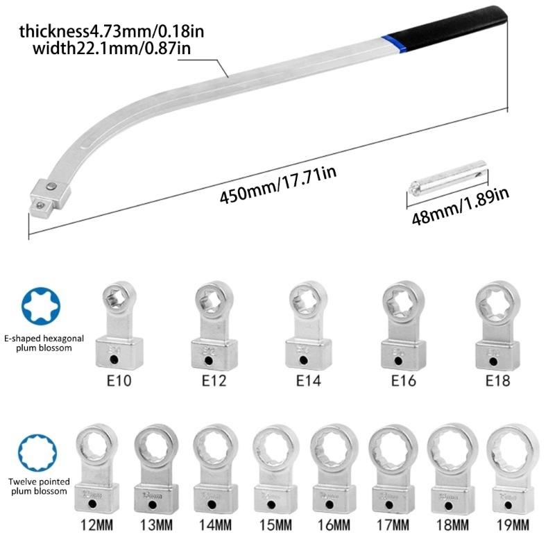 Universelles Serpentinenriemenspanner-Schlüsselset Inklusive Adaptern Lange Werkzeugstahlkonstruktion Tragekoffer